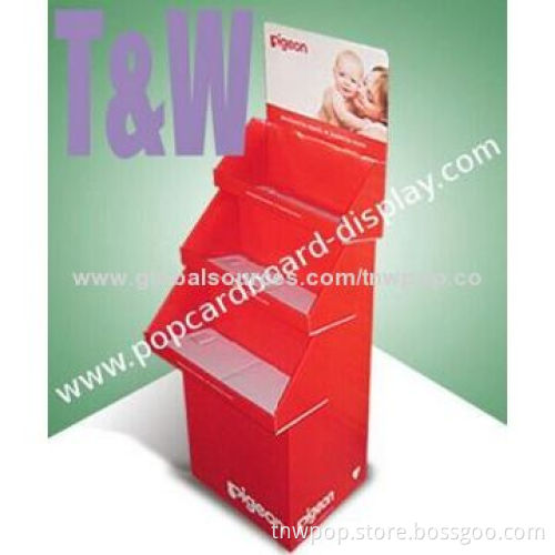 Fashionable POP floor display stand, X shape design, customized size and printing, cosmetic stand